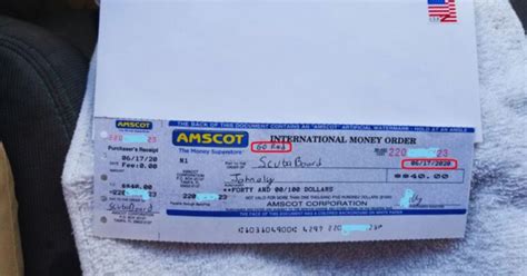 Amscot Money Order Cashed